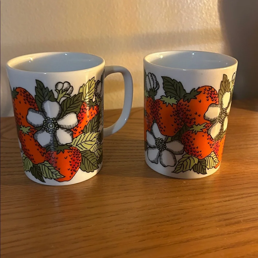 Fitz and Floyd Strawberry Mugs , Japan